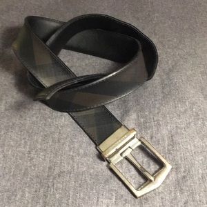 Leather Burberry Plaid Belt